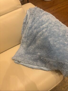 Dormify Plush Light Blue Faux Fur Throw Blanket